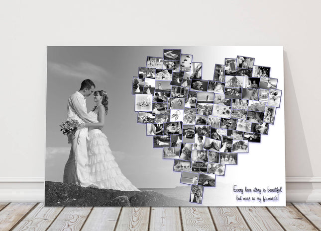 Personalised photo collage. Wedding, birthdays, new born babies holidays.