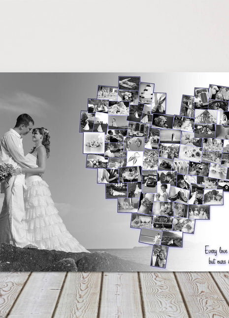 Personalised photo collage. Wedding, birthdays, new born babies holidays.