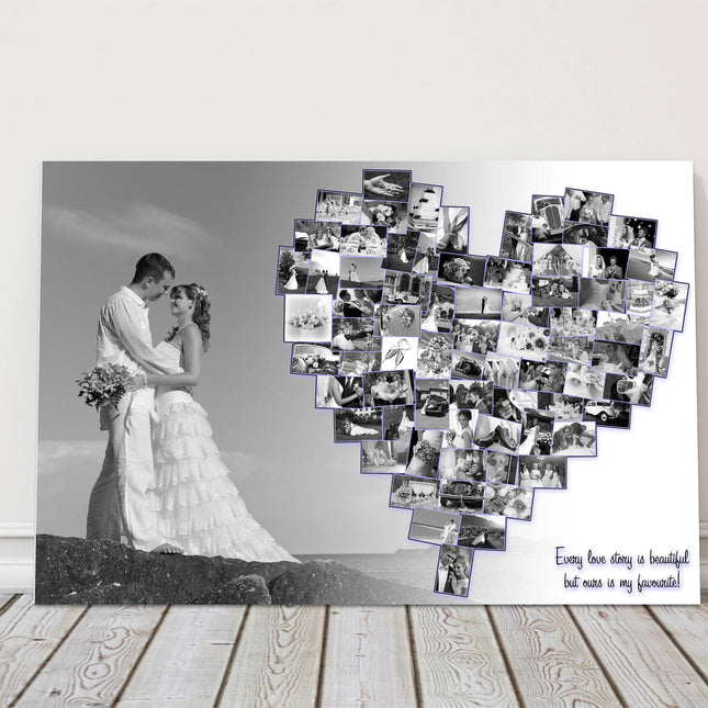 Personalised photo collage. Wedding, birthdays, new born babies holidays.