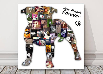 dog or cat shape filled with pictures canvas picture print any breed