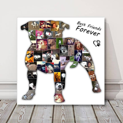 dog or cat shape filled with pictures canvas picture print any breed