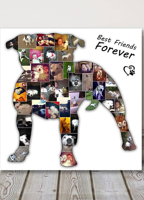 dog or cat shape filled with pictures canvas picture print any breed