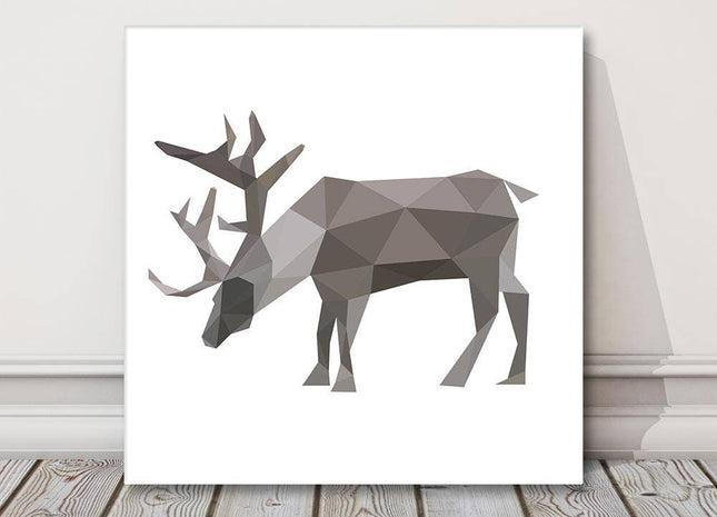 Stag, deer canvas print. Geometric shapes. Ideal home decor.