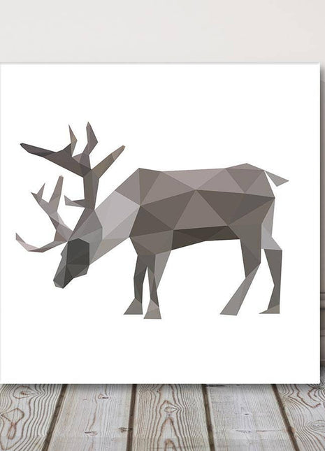 Stag, deer canvas print. Geometric shapes. Ideal home decor.