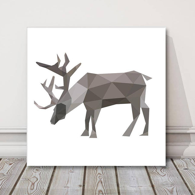 Stag, deer canvas print. Geometric shapes. Ideal home decor.