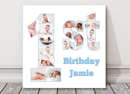 Personalised Birthday Photo Collage Canvas – 1st, 2nd or 3rd Birthday Gift