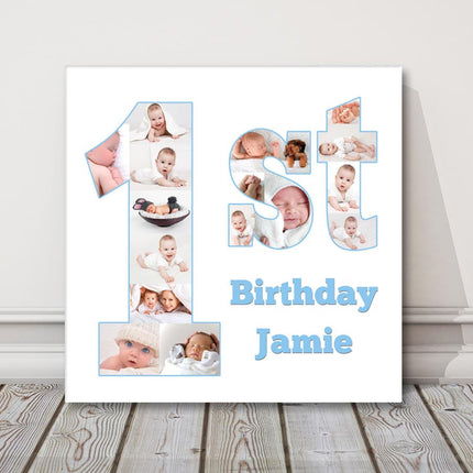 Personalised Birthday Photo Collage Canvas – 1st, 2nd or 3rd Birthday Gift