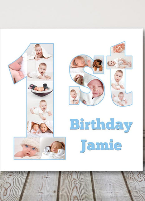 Personalised Birthday Photo Collage Canvas – 1st, 2nd or 3rd Birthday Gift