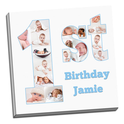 Personalised Birthday Photo Collage Canvas – 1st, 2nd or 3rd Birthday Gift