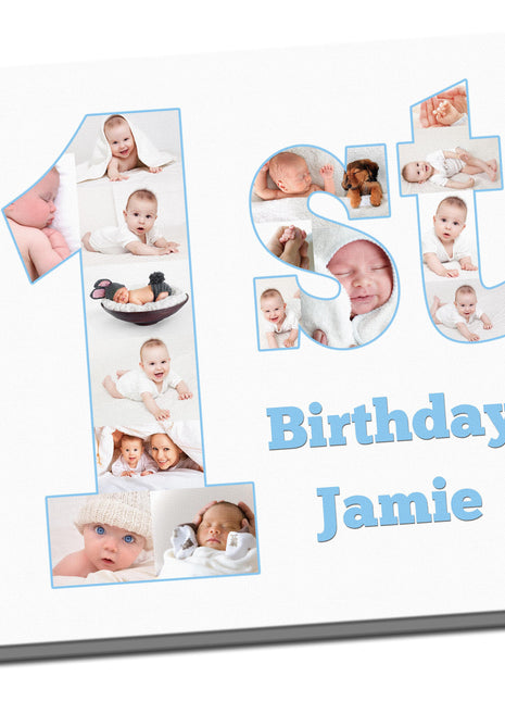 Personalised Birthday Photo Collage Canvas – 1st, 2nd or 3rd Birthday Gift