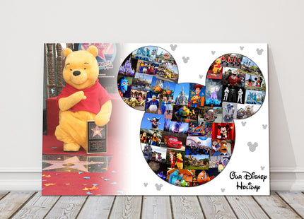 Disney style collage. Customised canvas picture with your own images.