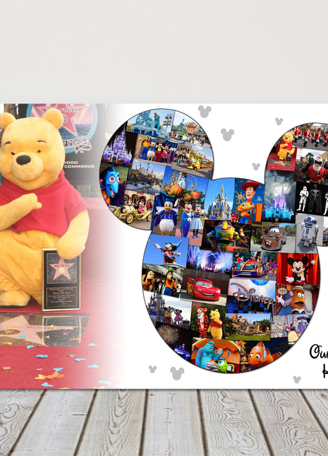Disney style collage. Customised canvas picture with your own images.