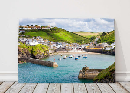 Port Isaac harbour sea view canvas picture print port wenn!