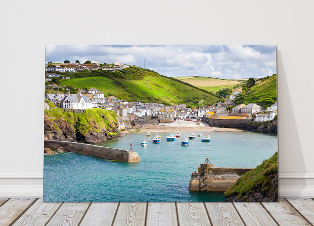 Port Isaac harbour sea view canvas picture print port wenn!