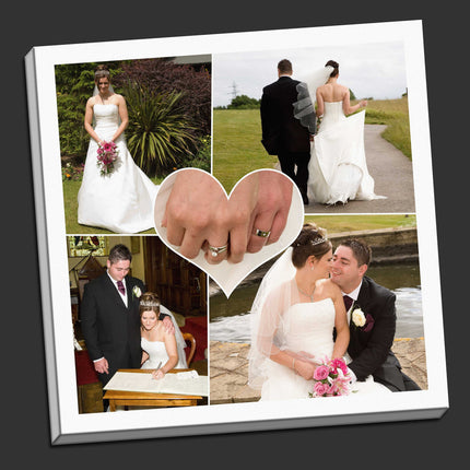 Multi picture collage ideal for weddings, babies or family pictures. Available to order in a choice of sizes.