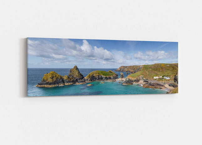 Kaynance Cove, Cornwall. Panoramic canvas picture print.