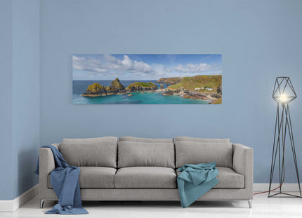 Kaynance Cove, Cornwall. Panoramic canvas picture print.