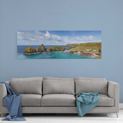 Kaynance Cove, Cornwall. Panoramic canvas picture print.