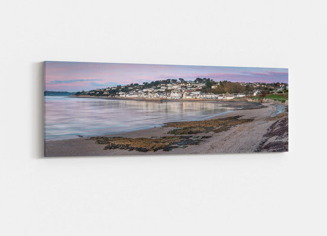 st Mawes cornwall including harbout canvas picture print panormaic purple