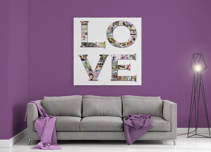 so in love LOVE letters canvas photo collage . Each letter filled with your pictures. Ideal for wedding or anniversary and valentines day.