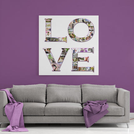 so in love LOVE letters canvas photo collage . Each letter filled with your pictures. Ideal for wedding or anniversary and valentines day.