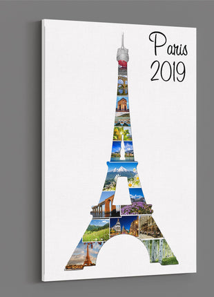 Paris eiffel tower canvas photo collage my photos holiday canvas picture print
