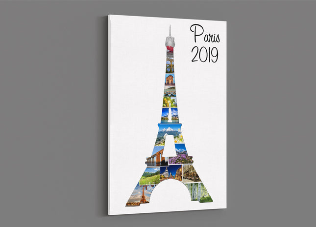 Paris eiffel tower canvas photo collage my photos holiday canvas picture print