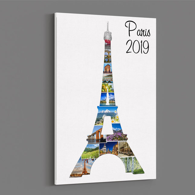 Paris eiffel tower canvas photo collage my photos holiday canvas picture print