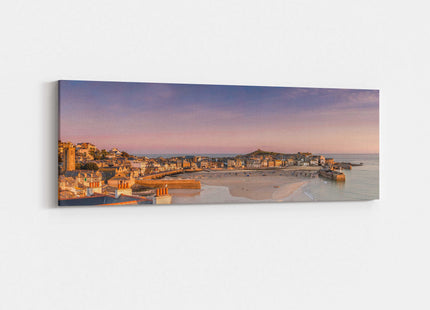 st Ives harbour panoramic canvas picture print Cornwall beach sunrise
