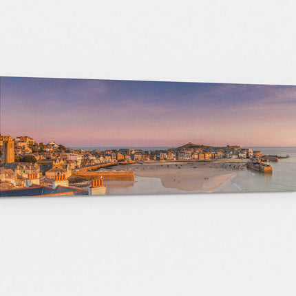 st Ives harbour panoramic canvas picture print Cornwall beach sunrise