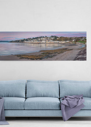 st Mawes cornwall including harbout canvas picture print panormaic purple
