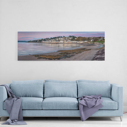 st Mawes cornwall including harbout canvas picture print panormaic purple