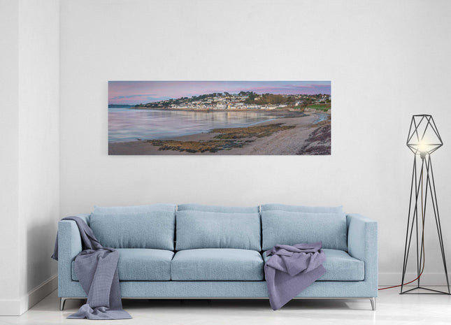 st Mawes cornwall including harbout canvas picture print panormaic purple