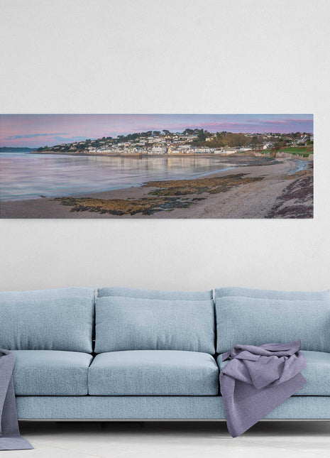 st Mawes cornwall including harbout canvas picture print panormaic purple