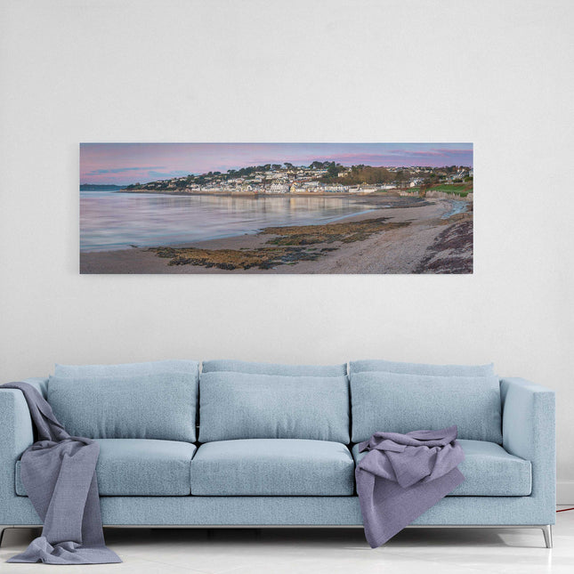 st Mawes cornwall including harbout canvas picture print panormaic purple