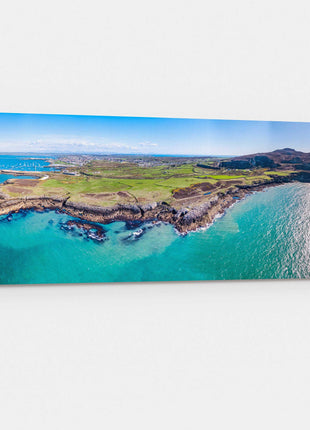 Anglesey, North wales. Aerial view north stack fog station and Holyhead canvas