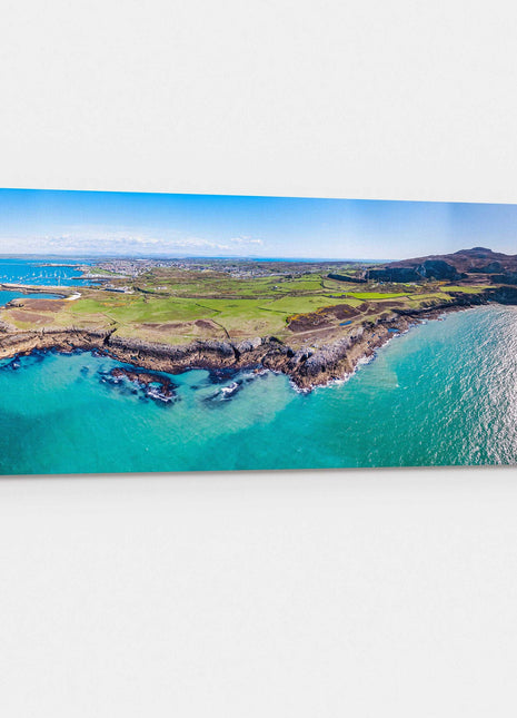 Anglesey, North wales. Aerial view north stack fog station and Holyhead canvas