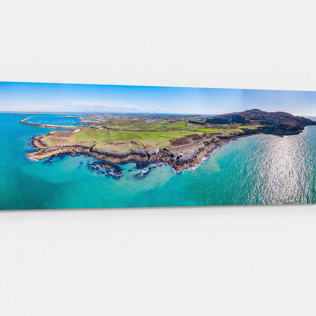 Anglesey, North wales. Aerial view north stack fog station and Holyhead canvas