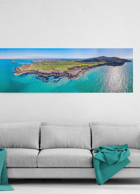 Anglesey, North wales. Aerial view north stack fog station and Holyhead canvas