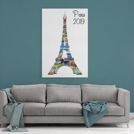Paris eiffel tower canvas photo collage my photos holiday canvas picture print