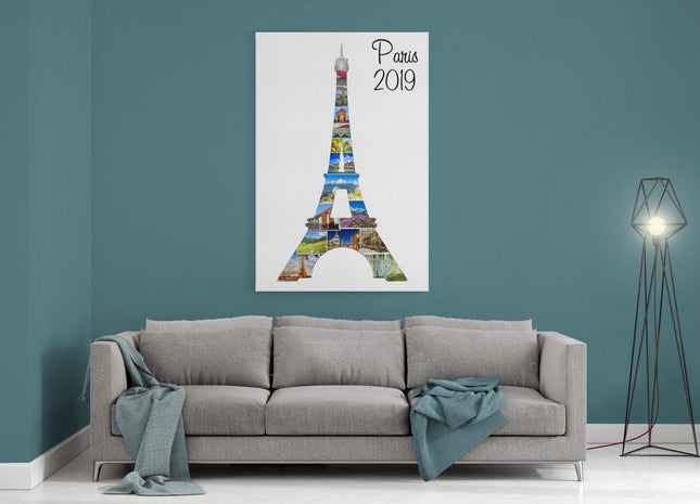 Paris eiffel tower canvas photo collage my photos holiday canvas picture print