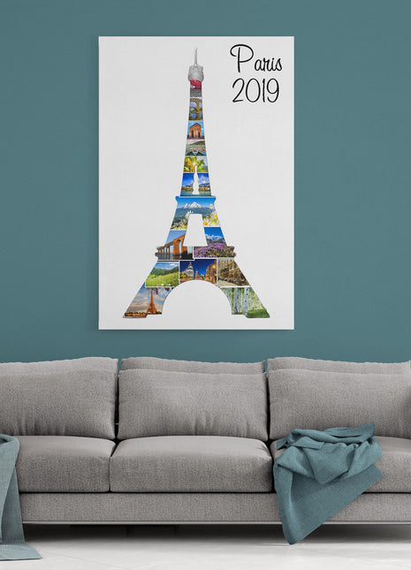 Paris eiffel tower canvas photo collage my photos holiday canvas picture print