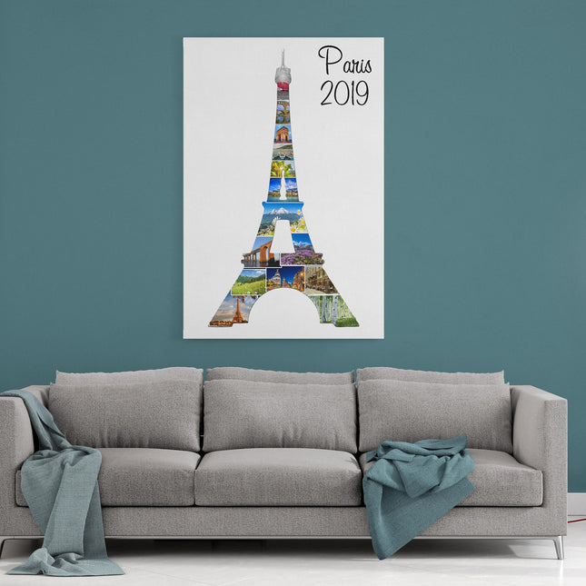 Paris eiffel tower canvas photo collage my photos holiday canvas picture print