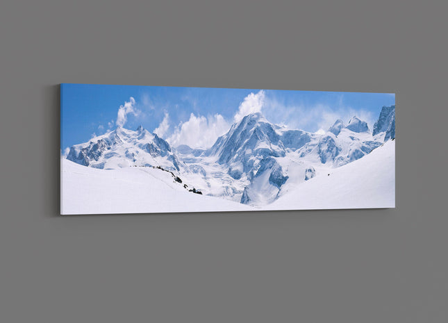Alps mountain range canvas picture print. blues and whites snow ski
