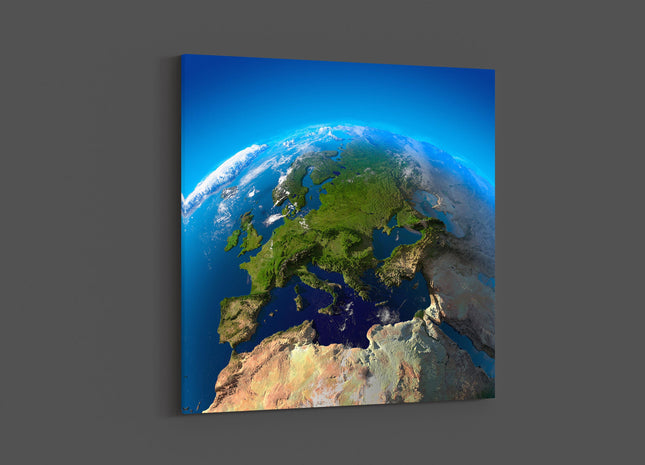 planet earth view of europe from space canvas picture print