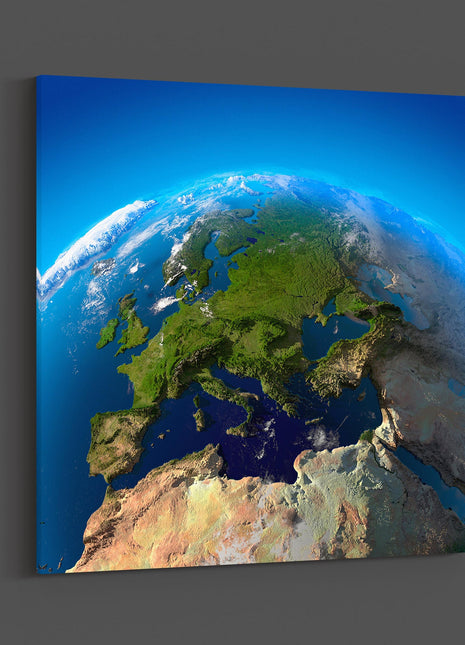 planet earth view of europe from space canvas picture print