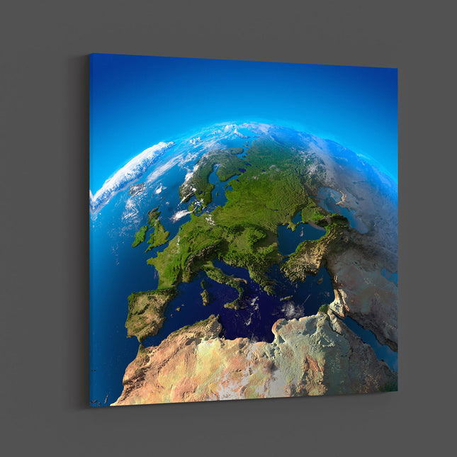 planet earth view of europe from space canvas picture print