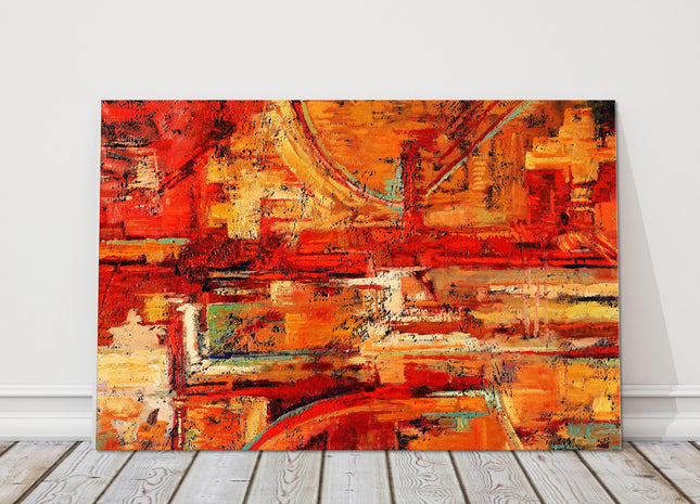 abstract oil painting reds and yellows Canvas Print Wall décor