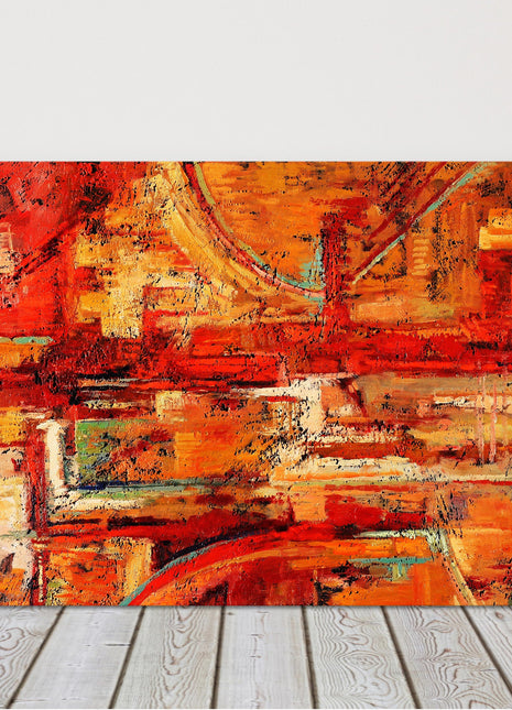 abstract oil painting reds and yellows Canvas Print Wall décor