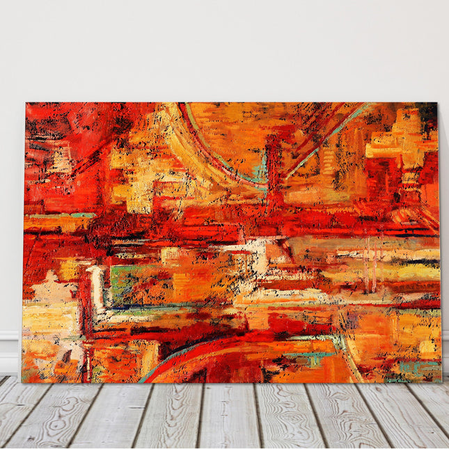abstract oil painting reds and yellows Canvas Print Wall décor